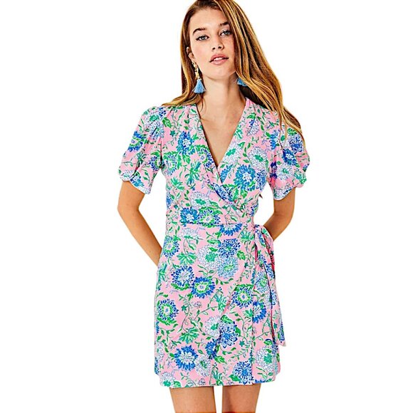 Lilly Pulitzer Blue Floral Jumpsuit with Ruffle Details size small - Picture 2 of 9
